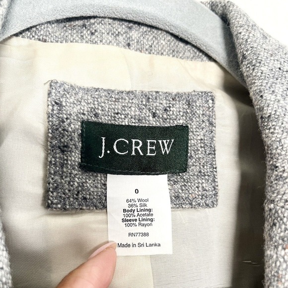 J. Crew Grey Schoolboy Donegal Tweed Blazer size 0 Jacket Style #29073 - Picture 3 of 10